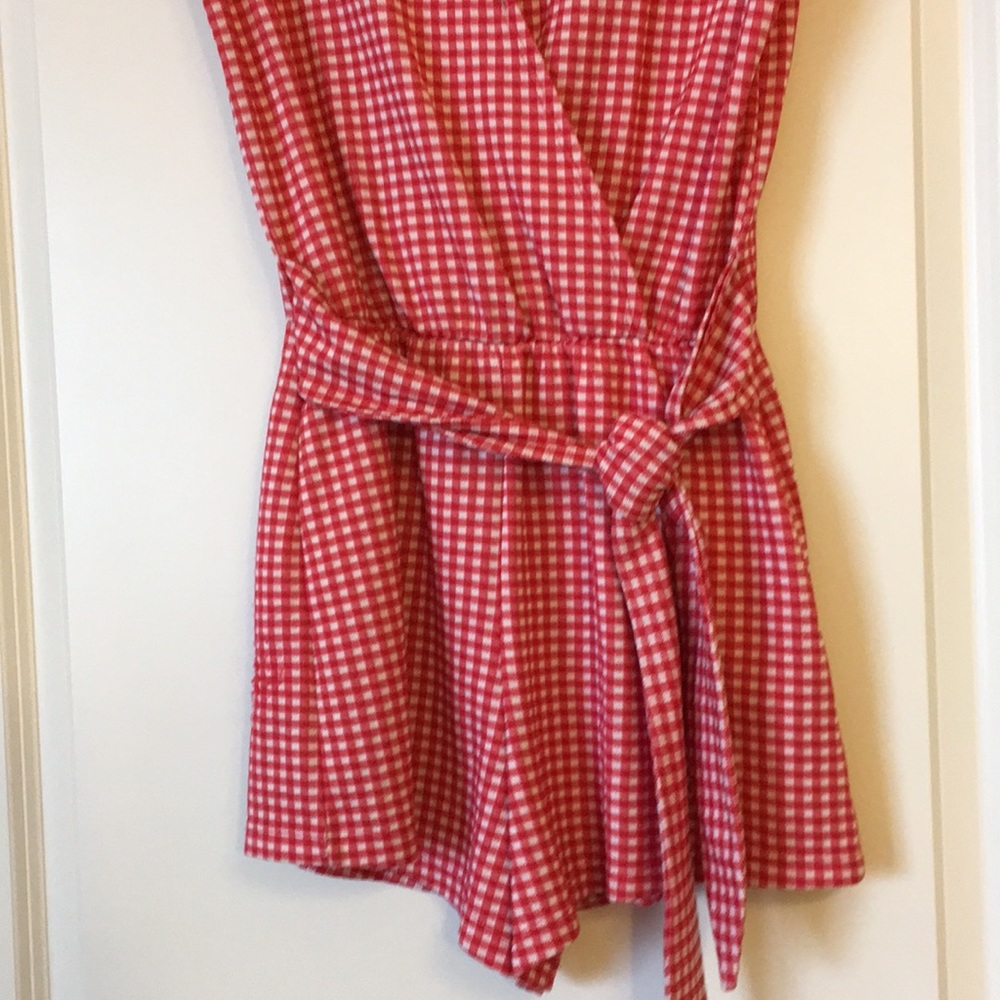 Zara Red Checkered Romper - Picture 3 of 5